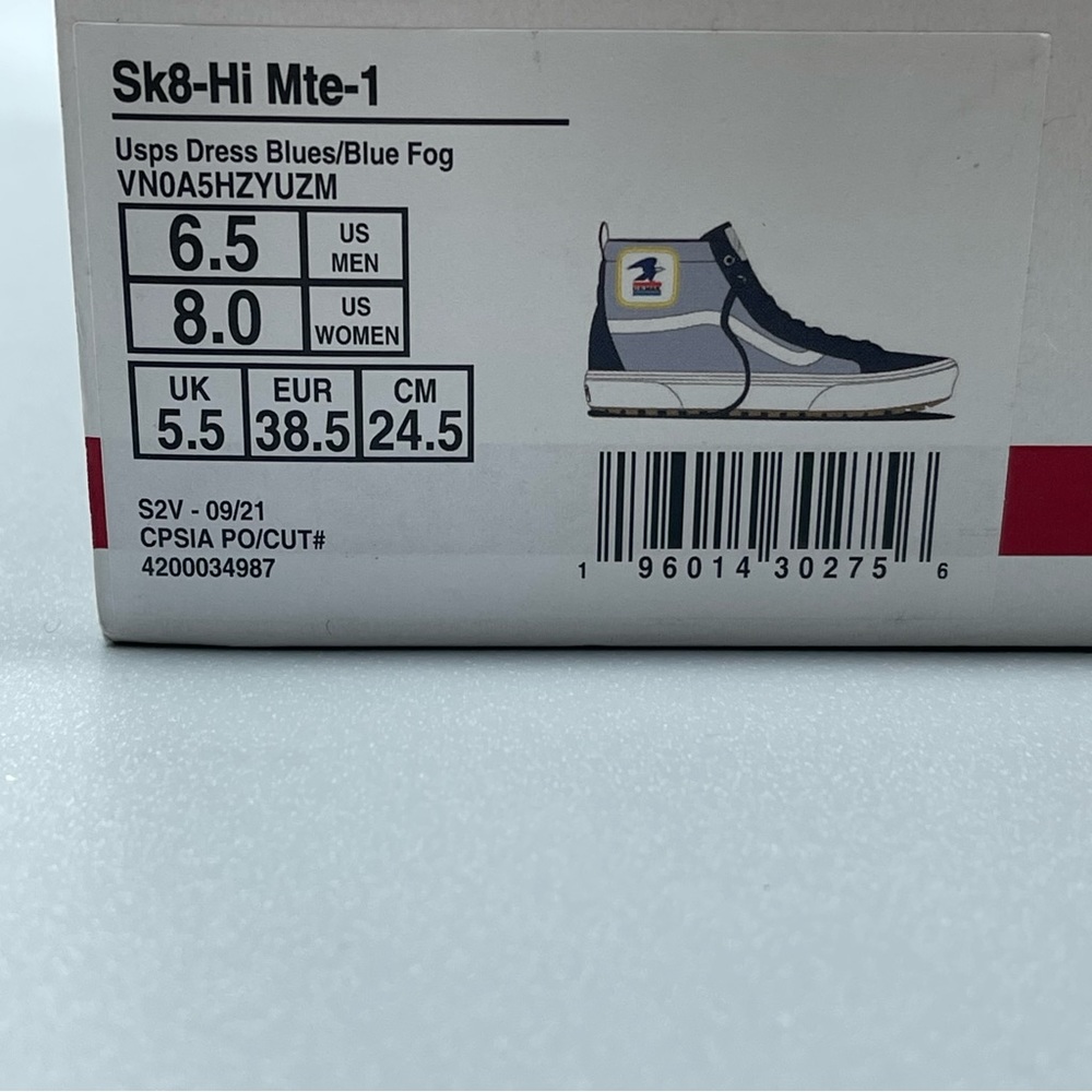 Vans Women's Blue and White High-Top Sneakers - Picture 11 of 12